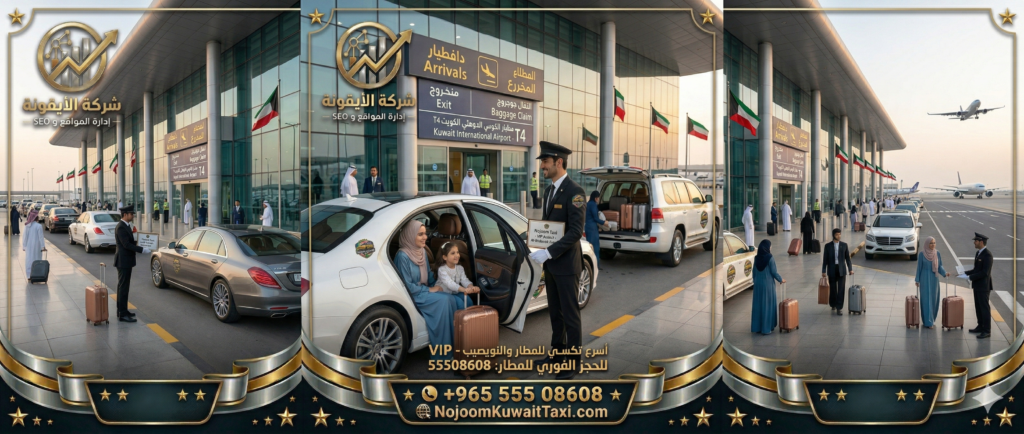 تاكسي النويصيب - خدمة توصيل المسافرين من مطار الكويت إلى منفذ النويصيب الحدودي مع تاكسي نجوم الكويت