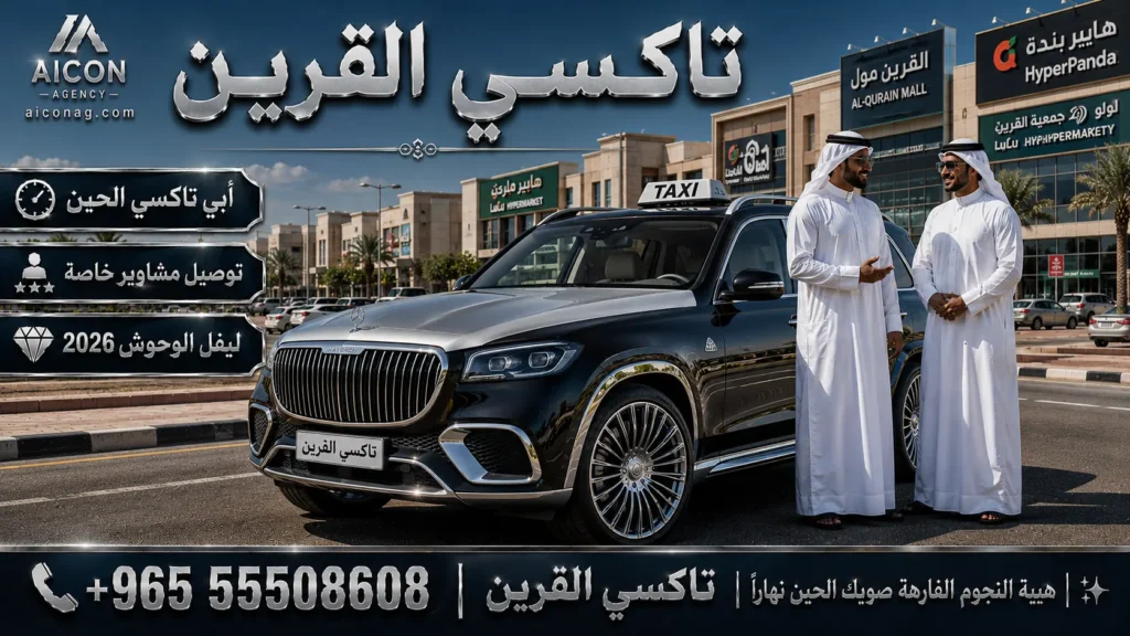 تاكسي القرين VIP أسطول مرسيدس مايباخ 2026 رقم 55508608 بإشراف الدكتور محمد الصفطي تطوير وكالة الأيقونة aiconag.com أبي تاكسي الحين توصيل مشاوير خاصة