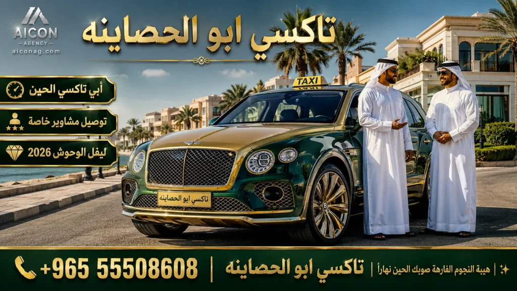 تاكسي ابو الحصاينه VIP أسطول بنتلي بنتايجا 2026 رقم 55508608 بإشراف الدكتور محمد الصفطي تطوير وكالة الأيقونة aiconag.com أبي تاكسي الحين توصيل مشاوير خاصة